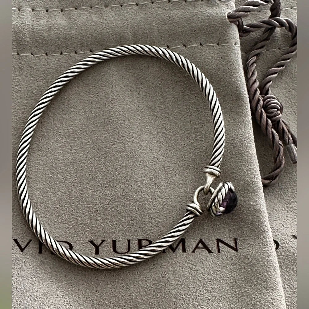 🩷David Yurman Silver Bracelet with amethyst Châtelaine Bracelet silver 925 - Picture 4 of 11